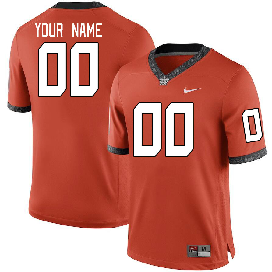 Custom Oklahoma State Cowboys Name And Number College Football Jerseys Stitched-Orange